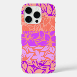 Coques iPhone 16 Pro Violet Hibiscus rayé de la baie de Moloaa