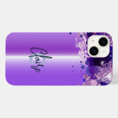 Coques Case-Mate iPhone Violet Metallic Artiste Luxe Chic Design Glam (Verso (horizontal))