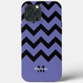 Coques Case-Mate iPhone violet noir Chevron motif Monogramme (Verso)
