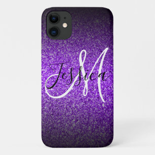 Case-Mate iPhone Case Violet Noir Paillettes Ombre Personnalisé