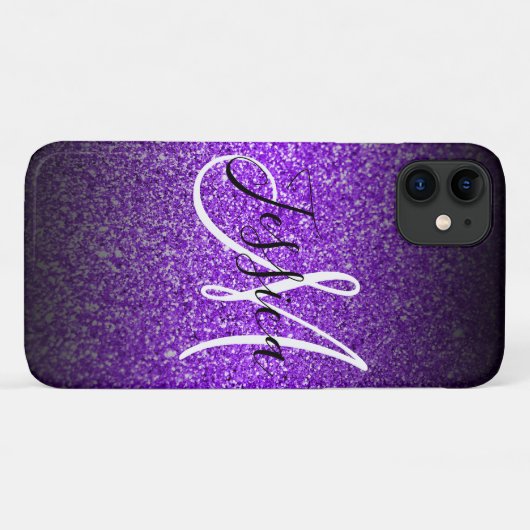 Coques Case-Mate iPhone Violet noir Parties scintillant Ombre personnalisé (Dos (Horizontal))