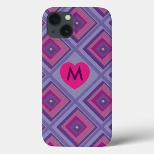 Coques Case-Mate iPhone Violet passion lavande champs diamant motif (Verso)