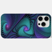 Coques Case-Mate iPhone Violet Rencontre Turquoise Art Fractal Abstrait Mo (Verso (horizontal))