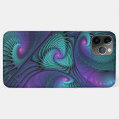 Coques Case-Mate iPhone Violet Rencontre Turquoise Art Fractal Abstrait Mo (Dos (Horizontal))