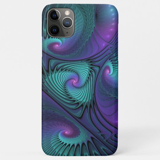 Coques Case-Mate iPhone Violet Rencontre Turquoise Art Fractal Abstrait Mo (Dos)