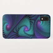 Coques Case-Mate iPhone Violet rencontre Turquoise moderne art fractal abs (Dos (Horizontal))