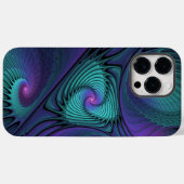 Coques Case-Mate iPhone Violet Rencontre Turquoise Moderne Art Fractal Abs (Verso (horizontal))