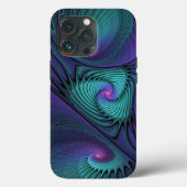 Coques Case-Mate iPhone Violet Rencontre Turquoise Moderne Art Fractal Abs (Verso)