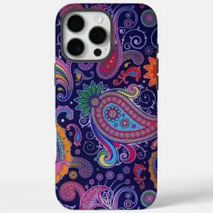 Coques iPhone 16 Pro Max Violet Rose Paisley
