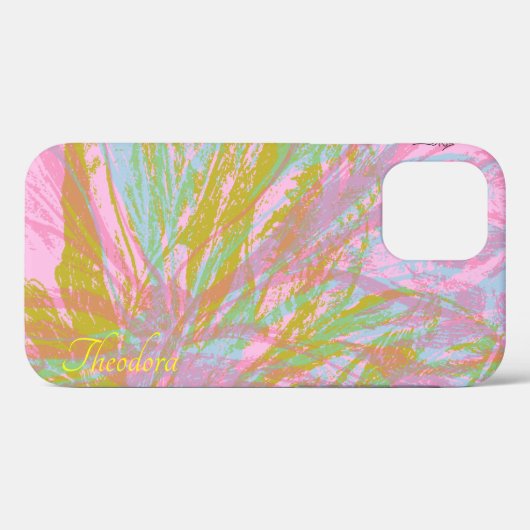 Coques Case-Mate iPhone Violet rose papillon Abstrait or (Verso (horizontal))