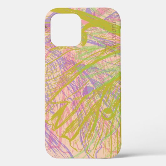 Coques Case-Mate iPhone Violet rose papillon Abstrait or (Verso)
