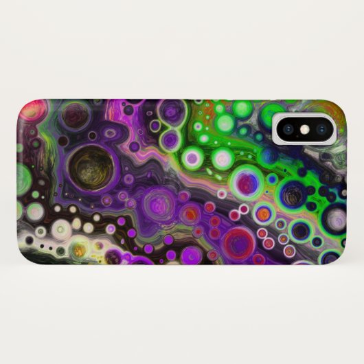 Coques Case-Mate iPhone Violet, Vert citron, Art Fluide Noir (Dos (Horizontal))