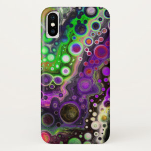 Case-Mate iPhone Case Violet, Vert citron, Art Fluide Noir