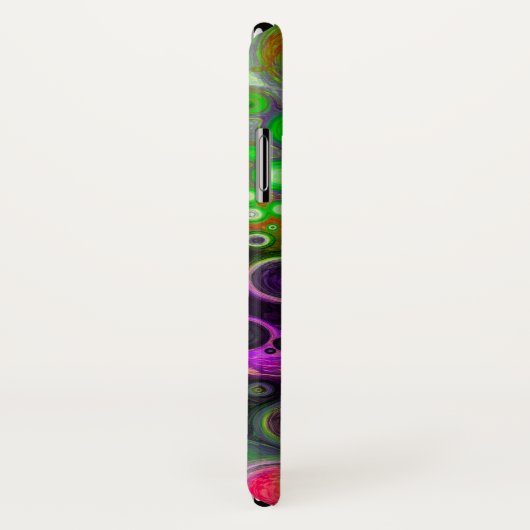 Coques Case-Mate iPhone Violet, Vert citron, Art Fluide Noir (Dos/Droite)