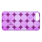 Coques Case-Mate iPhone Violet, Violet Magenta et Cercles roses Monogramme (Dos (Horizontal))