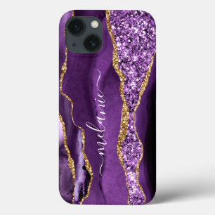 Case-Mate iPhone Case Violet violet Parties scintillant or Nom personnal