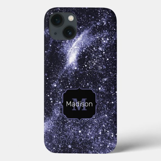 Coques Case-Mate iPhone Violet violet peri noir galaxie abstraite Monogram (Verso)