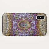 Coques Case-Mate iPhone Violets Baylphine beau monogramme (Dos (Horizontal))