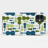 Coques Case-Mate iPhone Violons - Motif bleu et vert (Dos (Horizontal))