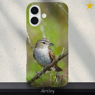 Coques iPhone 16 Vireo à l'oeil rouge Peinture d'oiseaux Nom person