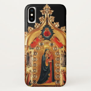 COQUE iPhone X   VIRGIN AVEC ENFANT ET ANGELS OR SACRED ART ICÔNE
