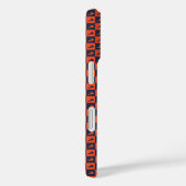 Coques Case-Mate iPhone Virginia Silhouette Checker Pattern Blue Orange (Verso / Droite)