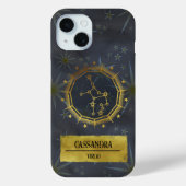 Coques Case-Mate iPhone Virgo Dark Zodiac Astrologie : Noir & Or (Verso)