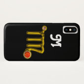 COQUES Case-Mate iPhone VIRGO ORANGE AGATE GOLD ZODIAC SIGNE JEWEL MONOGRA (Dos (Horizontal))
