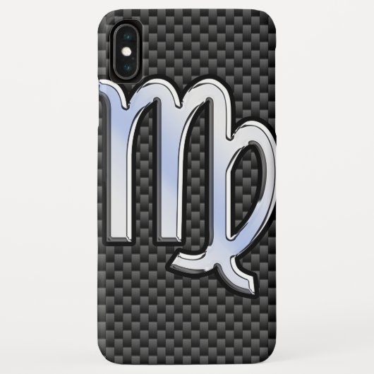 Coques Case-Mate iPhone Virgo Sign on Charcoal Carbon Print (Dos)