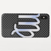 Coques Case-Mate iPhone Virgo Sign on Charcoal Carbon Print (Dos (Horizontal))