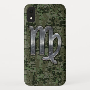Coque Case-Mate Pour iPhone Virgo Zodiac Connexion Camouflage numérique vert