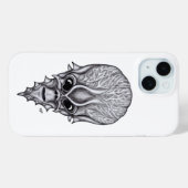 Coques Case-Mate iPhone Visage Alien, Reconstruction faciale du crâne afri (Verso (horizontal))