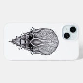 Coques Case-Mate iPhone Visage Alien, Reconstruction faciale du crâne afri (Verso (horizontal))