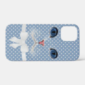Coques Case-Mate iPhone visage de chat avec arc sur points (Verso (horizontal))