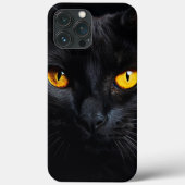 Coques Case-Mate iPhone Visage de chat noir (Verso)