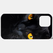 Coques Case-Mate iPhone Visage de chat noir (Verso (horizontal))