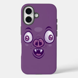 Coques iPhone 16 Visage de Chauve-Souris Vampire de Dessin Animé Fa