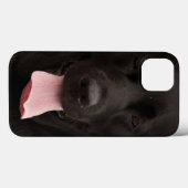 Coques Case-Mate iPhone Visage de chien noir (Verso (horizontal))