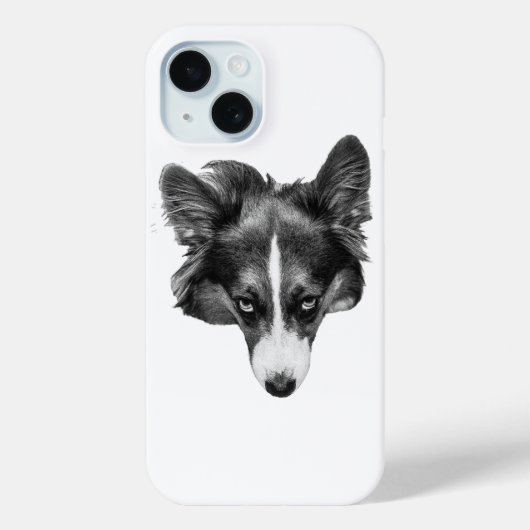 Coques Case-Mate iPhone visage de corgi en demi-teinte (Verso)