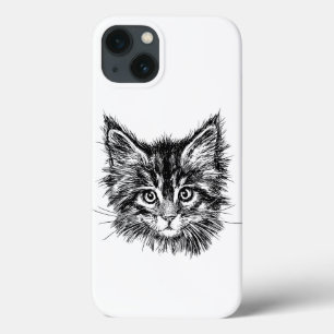 Case-Mate iPhone Case Visage de Kitten noir et blanc