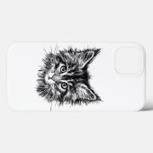 Coques Case-Mate iPhone Visage de Kitten noir et blanc (Verso (horizontal))