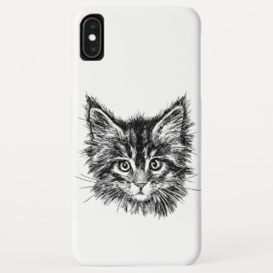 Case-Mate iPhone Case Visage de Kitten noir et blanc