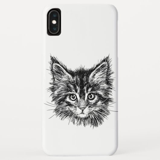 Coques Case-Mate iPhone Visage de Kitten noir et blanc (Dos)