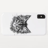Coques Case-Mate iPhone Visage de Kitten noir et blanc (Dos (Horizontal))