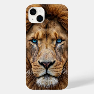 Coque Pour iPhone 14 Plus Visage de lion majestueux aux yeux bleus Faune A
