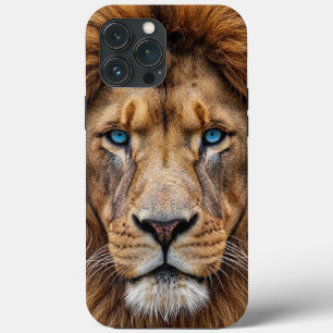 Case-Mate iPhone Case Visage de lion majestueux aux yeux bleus Faune A