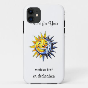 Coques Pour iPhone Visage de lune heureux du soleil de bande dessiné