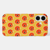 Coques Case-Mate iPhone Visage de monstre orange mignon en pixels  (Verso (horizontal))