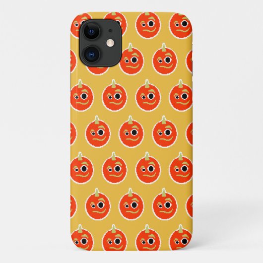 Coques Case-Mate iPhone Visage de monstre orange mignon pixelisé  (Dos)