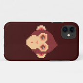 Coques Case-Mate iPhone Visage de singe mignon pixelisé (Dos (Horizontal))